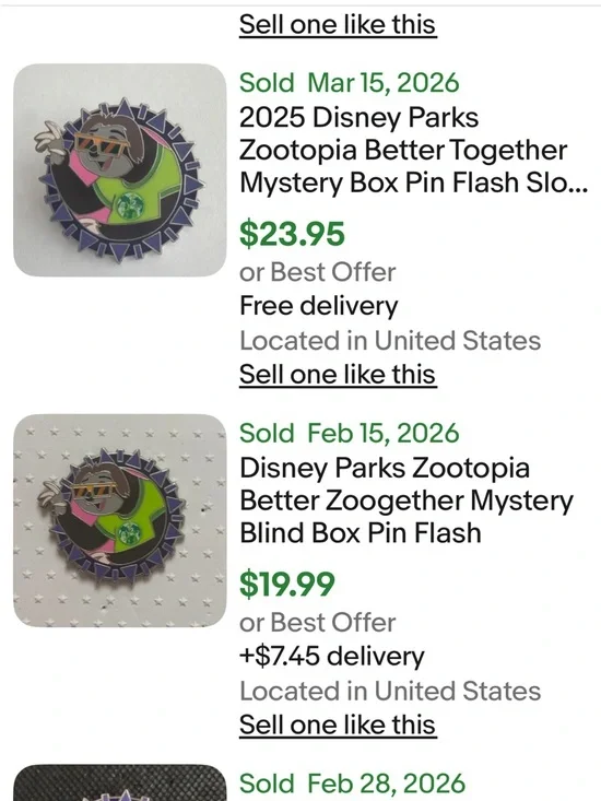 Disney Parks Zootopia Better Together Mystery Box Pin Flash Sloth 2025 - Picture 2 of 4